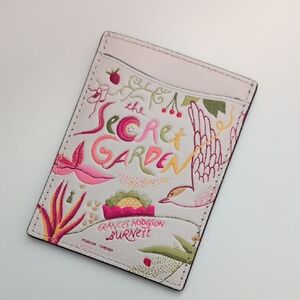 Kate Spade Cream Card Holder with Red Script